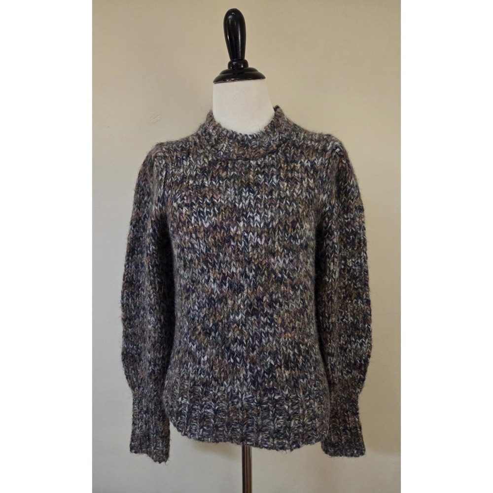 Veronica Beard Chaya Cropped‎ Knit Sweater S Alpaca Mohair Blend Pullover Multi